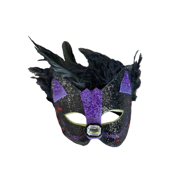HALLOWEEN OR MARDI GRAS CAT MASK - Picture 4 of 4